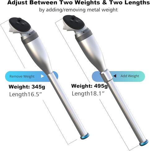 Weighted VR Baseball Bat Attachment for Meta Quest 3s/3/2/Pro - Aluminum Short Baseball Bat Handle Accessory for Win Reality & Totally Baseball Indoor Training in Kuwait