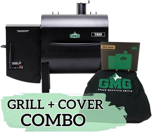 Green Mountain Grills Trek Prime 2.0 Portable Pellet Grill with Cover, WiFi Smart Control, 12V Power, Wood Pellet Smoker for Camping, Tailgating & RV Use, Compact BBQ Grill in Saudi Arabia