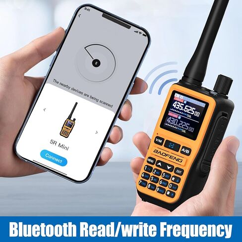BAOFENG UV-5R جهاز اتصال لاسلكي صغير طويل المدى ثنائي PTT برمجة بلوتوث AM FM NOAA مصباح يدوي قابل لإعادة الشحن من النوع C شحن U/V راديو هام ثنائي الاتجاه مع سماعة أذن 771 هوائي (أسود 1 قطعة) in Kuwait