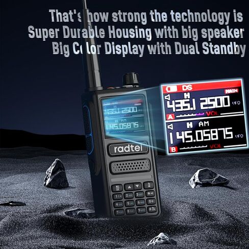 Radtel RT-470 10 وات راديو هام متعدد النطاقات طويل المدى 2800 مللي أمبير في الساعة بطارية USB-C، 256 قناة AM طائرة محمولة باليد جهاز اتصال لاسلكي بتردد مفتاح واحد يتطابق مع راديو NOAA FM in Kuwait