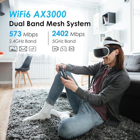WAVLINK AX3000 WiFi 6 Mesh System 1 Pack - 2026 Latest, Up to 3.0 Gbps Speed & 2,500 Sq. Ft. Coverage, Replaces Wireless Router and WiFi Extender Signal Booster, Support Wired Backhaul, App Control in Saudi Arabia