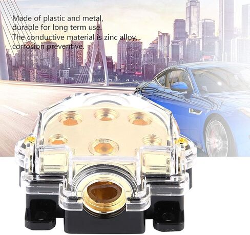 Five Way Holder, Automotive Power Distributor Block, 5 Way Vehicle Block with Zinc Alloy Conductors for Car Audio System, Durable Plastic and Metal Construction in Saudi Arabia