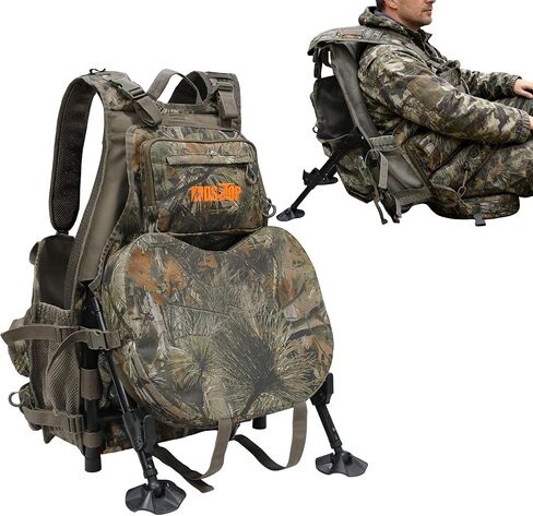 MDSTOP Turkey Vest with Seat with Kickstand, Adjustable Hunting Vest with Padded Seat and Game Pouch, For Men & Women Camo in Saudi Arabia