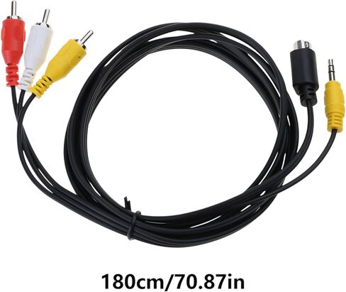 180cm S-Video 4-Pin with 3.5mm Sound to 3RCA Composite Cable to HDTV 3.5mm to Composite for to HDTV Home Theater Connection in Saudi Arabia
