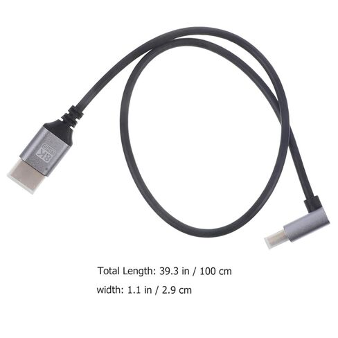 8k High-Speed Video Cable Downward Angle 1m, Male to Male Monitor Accessory Compatible with PC and Tv, Ultra-Thin Video Cord for Computer and Home Theater in Saudi Arabia