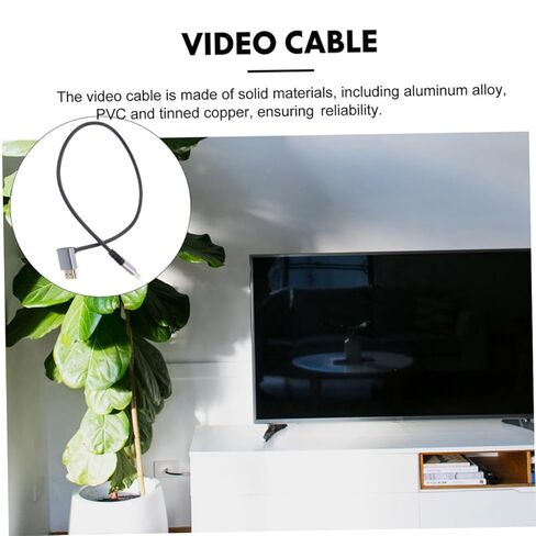 8k High-Speed Video Cable Downward Angle 1m, Male to Male Monitor Accessory Compatible with PC and Tv, Ultra-Thin Video Cord for Computer and Home Theater in Saudi Arabia