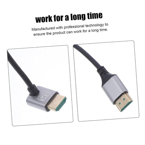 8k High-Speed Video Cable Downward Angle 1m, Male to Male Monitor Accessory Compatible with PC and Tv, Ultra-Thin Video Cord for Computer and Home Theater in Saudi Arabia