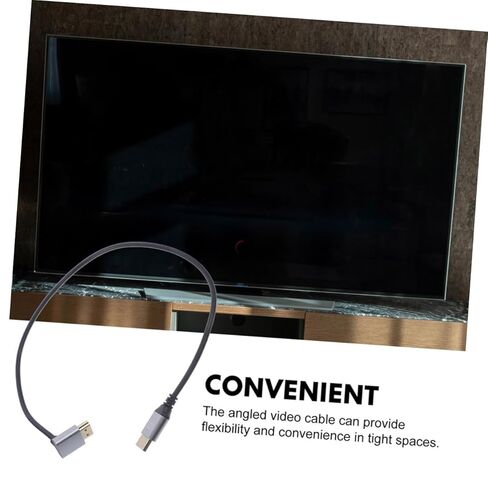 8k High-Speed Video Cable Downward Angle 1m, Male to Male Monitor Accessory Compatible with PC and Tv, Ultra-Thin Video Cord for Computer and Home Theater in Saudi Arabia