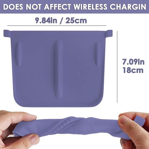 Center Console Wireless Charging Mat Compatible with Tesla Model Y 3 2024 2023 2022 2021Accessories Interior Pad Non-Slip Mat Upgrade Protection Trim Pads Dashboard Decoration Cover Gen 2 (Purple) in Saudi Arabia