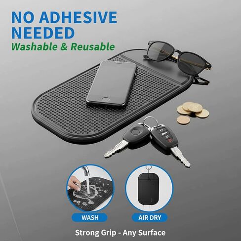 5-Pack Extra-Thick Car Dashboard Non-Slip Mats | Heavy-Duty Sticky Anti-Slide Pads for Phones, GPS, Radar Detectors, Keys & Small Items in Saudi Arabia