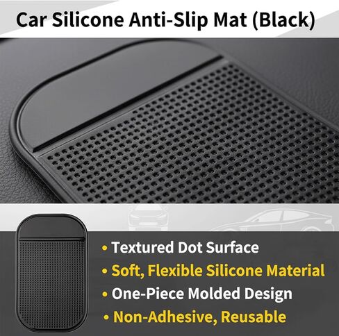 5-Pack Extra-Thick Car Dashboard Non-Slip Mats | Heavy-Duty Sticky Anti-Slide Pads for Phones, GPS, Radar Detectors, Keys & Small Items in Saudi Arabia