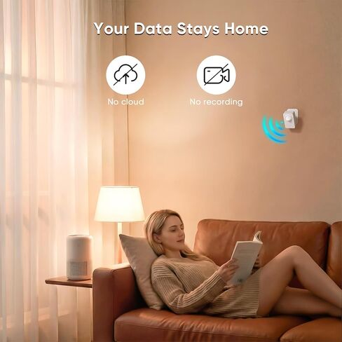 مستشعر حركة WiFi، كاشف حركة PIR ذكي مع تنبيهات التطبيقات في الوقت الحقيقي، زاوية واسعة 128 درجة ونطاق 8 أمتار، لا يتطلب محورًا، يعمل مع Smart Life/Tuya، يعمل بالبطارية أو USB لأتمتة أمان المنزل in Kuwait
