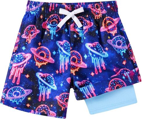 Belovecol Boys Swim Trunks with Compression Liner Anti-Chafe Swim Shorts Quick Dry UPF 50+ Bathing Suits Swimwear 7-20T in Kuwait