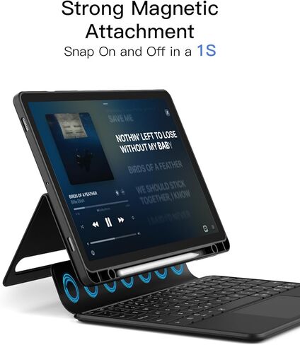 حافظة لوحة مفاتيح Inateck لجهاز Samsung Galaxy Tab S10 Lite/S10 FE/S9 FE 10.9 بوصة/S9 11 بوصة، لوحة مفاتيح بلوتوث مغناطيسية قابلة للفصل مع لوحة لمس، وضع عمودي/أفقي، حامل أقلام مدمج، N0064 أسود in Kuwait