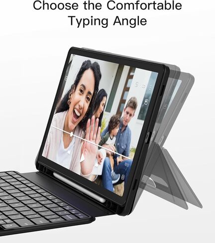 حافظة لوحة مفاتيح Inateck لجهاز Samsung Galaxy Tab S10 Lite/S10 FE/S9 FE 10.9 بوصة/S9 11 بوصة، لوحة مفاتيح بلوتوث مغناطيسية قابلة للفصل مع لوحة لمس، وضع عمودي/أفقي، حامل أقلام مدمج، N0064 أسود in Kuwait