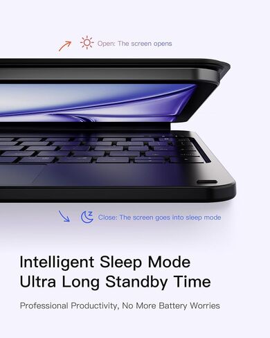 حافظة لوحة المفاتيح المغناطيسية Inateck NeoMagic لجهاز iPad الجيل العاشر 10.9 بوصة/الجيل الحادي عشر 2025 A16 مقاس 11 بوصة، حامل ناتئ عائم، إضاءة خلفية 7 ألوان، مع لوحة تتبع، لوحة مفاتيح على الطراز السحري، أسود in Kuwait