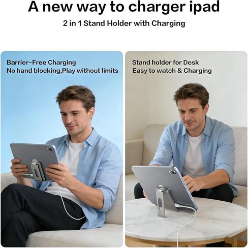 شاحن لاسلكي مغناطيسي YACAISI لجهاز iPad الجيل العاشر، iPad (A16) فقط، حامل شحن سريع لجهاز iPad اللوحي بقدرة 18 وات، موصل ذكي من سبيكة شحن لاسلكي iPad مع كابل سلك USB-C in Kuwait