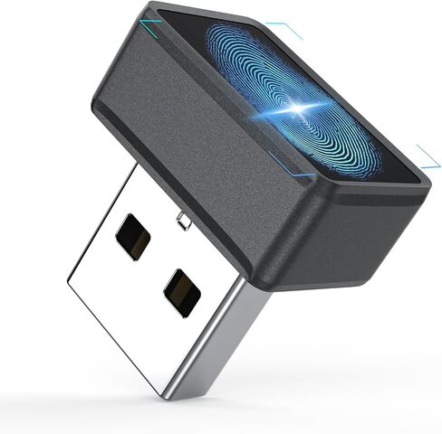قارئ بصمات الأصابع USB لنظام التشغيل Windows 10/11 فقط، ماسح ضوئي لبصمات الأصابع Windows Hello، توصيل وتشغيل دونجل USB صغير، أمان متطابق في المستشعر، محمول للكمبيوتر المحمول/سطح المكتب (ليس لجهاز Mac/Linux) in Kuwait