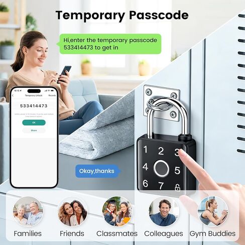 قفل ذكي ببصمة الإصبع من Lokko، قفل بدون مفتاح يعمل بتقنية البلوتوث البيومترية RFID لخزانة الصالة الرياضية، وخزانة المدرسة، وخزانة النوم، وخزانة الموظفين in Kuwait