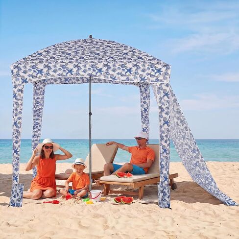 OLIXIS 6'×6' Beach Cabana Tent Sun Shelter – UPF 50+ Easy Setup Cool Canopy Tent Sun Shade with Side Wall, Wind Resistant Beach Cabana for Whole Family in Saudi Arabia