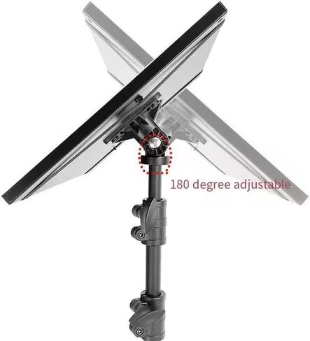 Adjustable Laptop Stand Tripod with Phone Mount – Portable Alloy Laptop Holder,Large Tray, Lightweight, for Office, DJ, Projector & Presentations – Black in Saudi Arabia