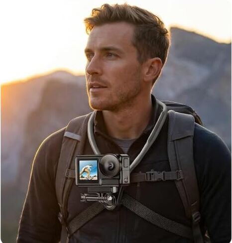 Neck Phone Mount for Action Cameras - Adjustable POV Cameras Holder for Vlogging, Cooking, Travel & Workouts-Black in Saudi Arabia