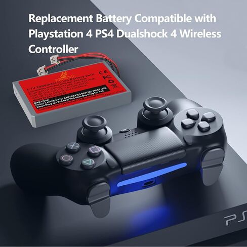 بطاريات قابلة لإعادة الشحن لوحدة تحكم PS4، حزمة واحدة 2000 مللي أمبير في الساعة LIP1522 PS4 بديلة مع قابس كبير وصغير لجهاز PlayStation 4 PS4 Dualshock 4 وحدة التحكم اللاسلكية in Kuwait