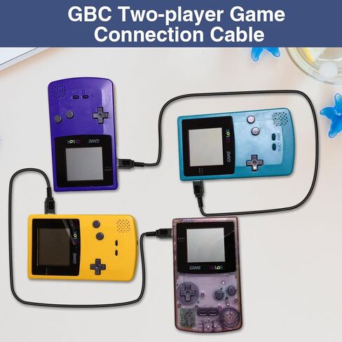2 حزمة كابل وصلة GBC، 2 كابل وصلة ألعاب لنينتندو جيم بوي اللون/الجيب/الضوء، 3.7 قدم، متعدد اللاعبين، يحتاج إلى خرطوشة واحدة فقط، أداء عالي in Kuwait