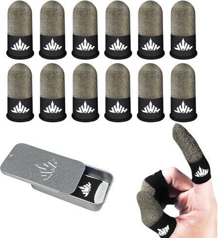 20 Pack Pure Silver Gaming Finger Sleeves Anti Slip Sweat Proof Covers Mobile Phone Gaming Gloves 0.15mm Dedales Gamer Profesionales Sensitive Touch Durable Gaming Thumb Sleeve for Pubg in Saudi Arabia