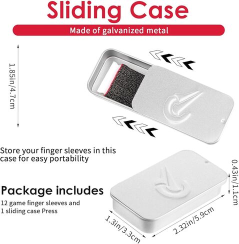 12 Pack Gaming Finger Sleeves, Ultra-Thin Silver Fiber Gaming Thumb Sleeves Compatible with All Touchscreen Devices, 0.3mm dedales Gamer for Enhanced Touchscreen Sensitivity in Saudi Arabia