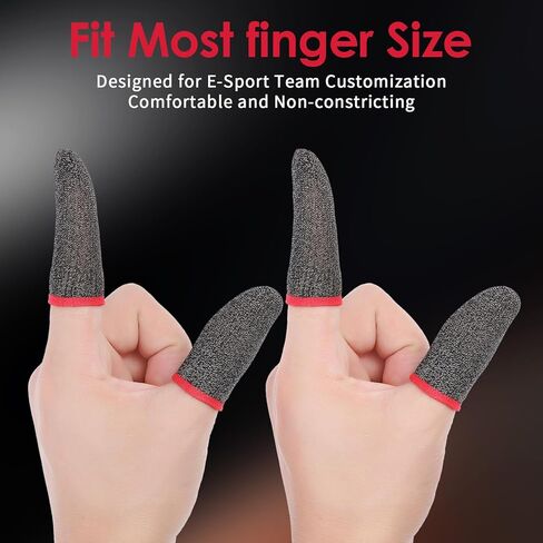 12 Pack Gaming Finger Sleeves, Ultra-Thin Silver Fiber Gaming Thumb Sleeves Compatible with All Touchscreen Devices, 0.3mm dedales Gamer for Enhanced Touchscreen Sensitivity in Saudi Arabia
