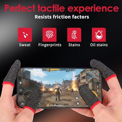 12 Pack Gaming Finger Sleeves, Ultra-Thin Silver Fiber Gaming Thumb Sleeves Compatible with All Touchscreen Devices, 0.3mm dedales Gamer for Enhanced Touchscreen Sensitivity in Saudi Arabia