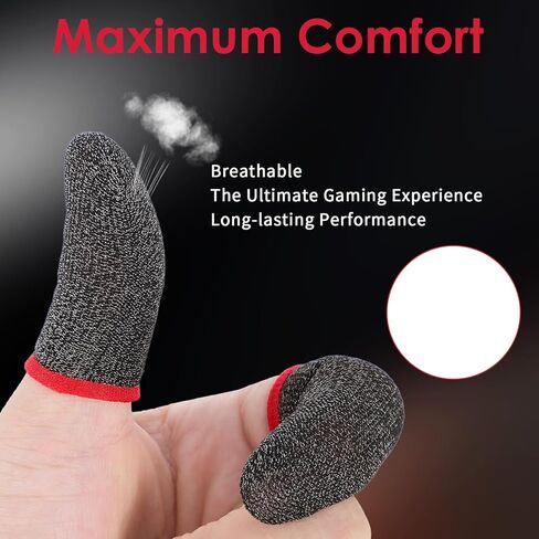 12 Pack Gaming Finger Sleeves, Ultra-Thin Silver Fiber Gaming Thumb Sleeves Compatible with All Touchscreen Devices, 0.3mm dedales Gamer for Enhanced Touchscreen Sensitivity in Saudi Arabia