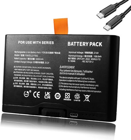 بطارية بديلة LIXIEK متوافقة مع JBL PartyBox 520 FG2CELL21700 مكبر صوت بلوتوث محمول 5000 مللي أمبير في الساعة بطارية احتياطية عالية السعة مع منفذ من النوع C in Kuwait