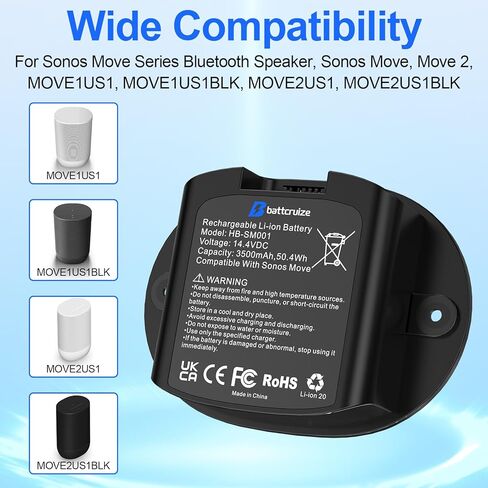 Replacement Battery for Sonos Move 2, 3500mAh Li-ion Battery Pack Compatible with Sones Move/Move 2 in Saudi Arabia