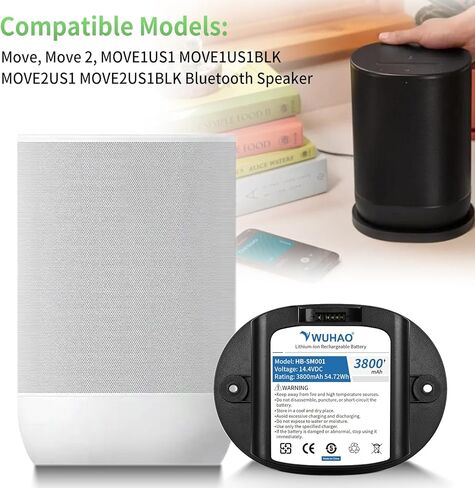 بطارية WUHAO لاستبدال مكبر الصوت Sonos Move 2 المتوافقة مع Sonos Move، Move 2، MOVE1US1 MOVE1US1BLK MOVE2US1 MOVE2US1BLK بطارية مكبر صوت بلوتوث 111-00001 IP-03-6802-001 مع أداة in Saudi Arabia