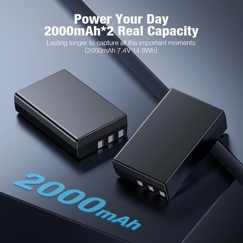 بطارية EN-EL9 قطعتان وشاحن USB بديل لبطاريات الكاميرا متوافق مع كاميرا Nikon EN-EL9 EN-EL9a EN-EL9e D40 D40X D60 D3000 D5000 SLR in Kuwait