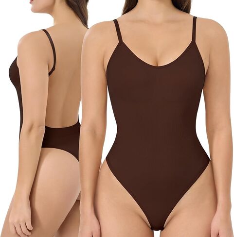 Slimers Backless Wireless Shapewear Bodysuits: Low Back Seamless Sculpting Bodysuit in Saudi Arabia