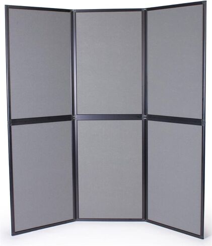 نظام لوحة العرض المحمول Displays2go، يتضمن 6 لوحات عرض، تصميم قابل للطي، قماش قابل للربط والحلقة - أسود (T6PNLBK) in Kuwait