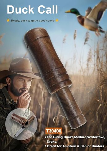 BLUE DRAGONFLY Wooden Duck Call for Hunting, Realistic Sounding Whistle for Luring Ducks Mallards Waterfowl Drake, 5 x 1.18 Inches, Great for Amateur and Experienced Hunters in Saudi Arabia
