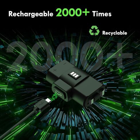 2 Pack 1100mAh Rechargeable Controller Battery Pack with 4 Back Covers for Xbox Series S|X/Xbox One S/X/One Elite Remote Play,Charge Kit Included Type-C Charging Cable in Saudi Arabia