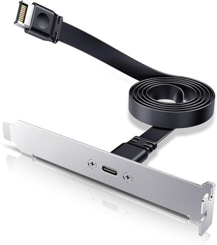 ineo USB 3.2 Gen 2x2 20 Gbps Type-C بطاقة توسيع اللوحة الخلفية مع دعامة PCI - رأس داخلي من النوع E إلى توسيع منفذ USB-C [CA09] in Kuwait