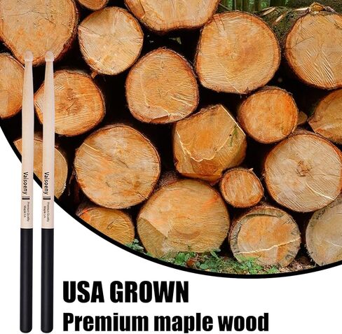 Vaisoeny Drum Sticks with Non-slip Rubber handle,5A Drum Sticks for Adults,12 Pairs Classic Maple Wood Drumsticks for Kids, Professional Musical Instrument Percussion Accessories in Saudi Arabia