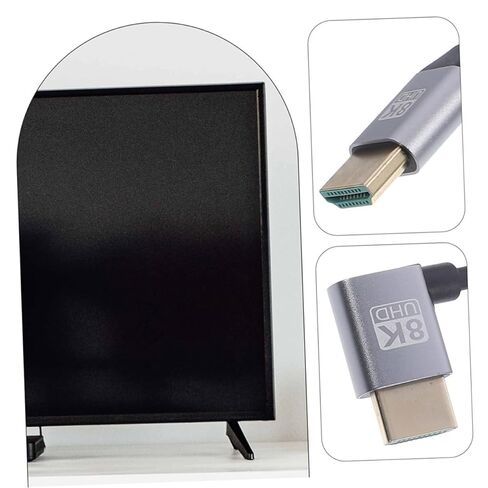 8k High-Definition Cable Male to Male Video Cord 1 Meter Left-Bent Connector for Computer and Laptop Accessories in Saudi Arabia