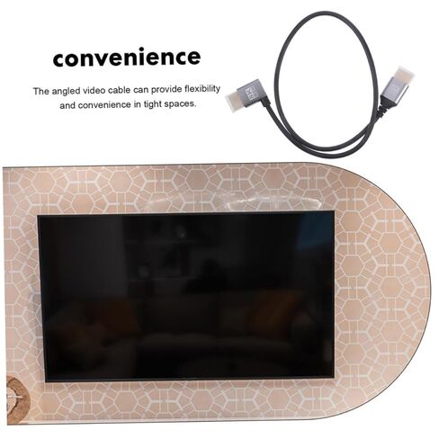 8k High-Definition Cable Male to Male Video Cord 1 Meter Left-Bent Connector for Computer and Laptop Accessories in Saudi Arabia