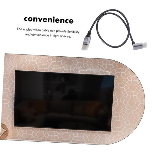 BESPORTBLE 8k High-Definition Male to Male Video Cable with Upward Angled Connector 1 Meter Length for Tv, Monitor, Computer and Projector Compatibility in Saudi Arabia