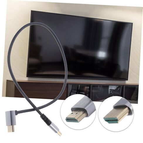 BESPORTBLE 8k High-Definition Male to Male Video Cable with Upward Angled Connector 1 Meter Length for Tv, Monitor, Computer and Projector Compatibility in Saudi Arabia