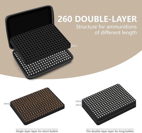 260 Round 9MM Ammo Case Travel Safe Storage Box Compatible with Luger, Parabllum, Makaro, 45 ACP, 380 ACP, 32 ACP, 30 Luger, 40 S&W in Saudi Arabia