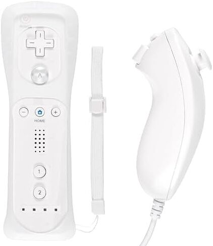 جهاز تحكم عن بعد لجهاز Wii، وحدة تحكم Wii عن بعد مع وحدة تحكم Nunchuck Wii، جهاز تحكم Wii ريترو وأجهزة تحكم Nunchuck مع حافظة من السيليكون وحزام لجهاز Wii وWii U in Kuwait