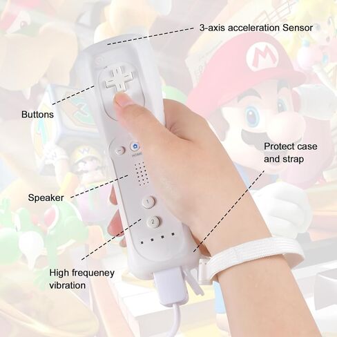 جهاز تحكم عن بعد لجهاز Wii، وحدة تحكم Wii عن بعد مع وحدة تحكم Nunchuck Wii، جهاز تحكم Wii ريترو وأجهزة تحكم Nunchuck مع حافظة من السيليكون وحزام لجهاز Wii وWii U in Kuwait